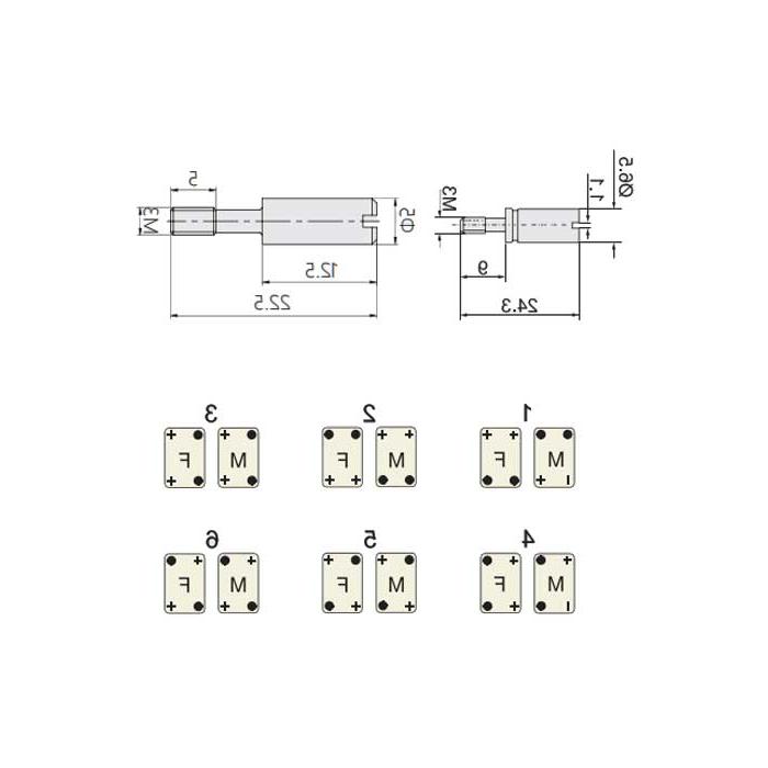 Code pin/guide pin standard, 1300009901